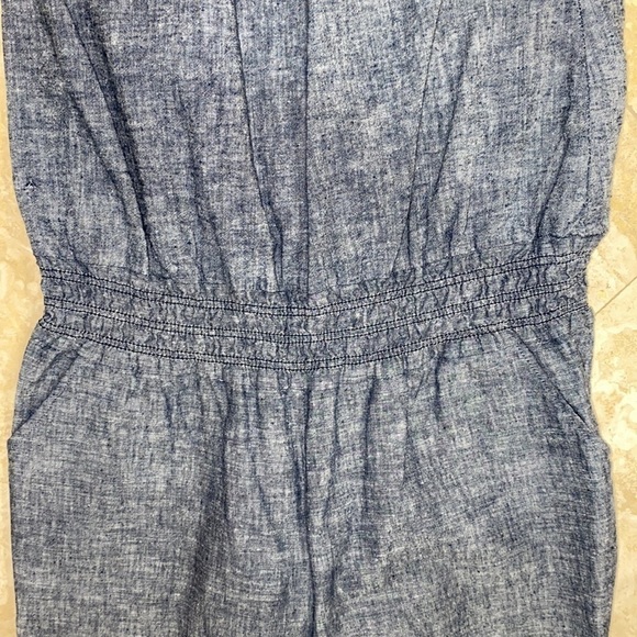 Strapless Chambray Jumpsuit w/ cinched waist - S - Picture 3 of 5